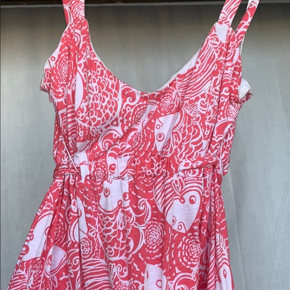 Pink & White tropical summer Lilly dress - Picture 7 of 7